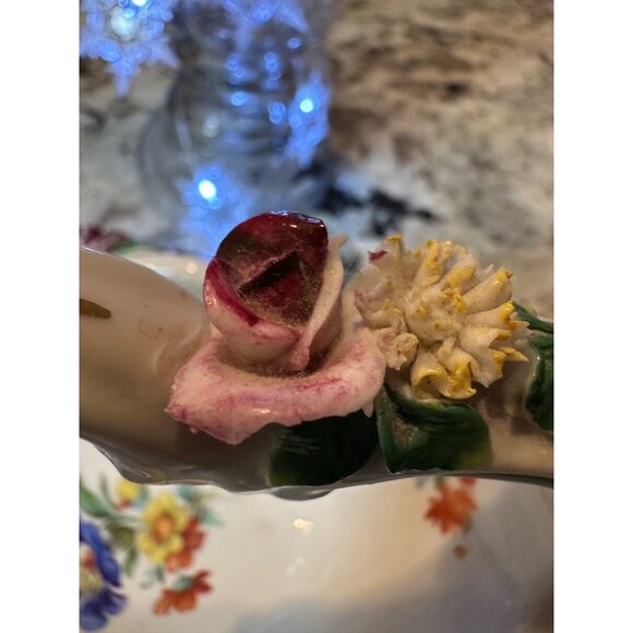 Vtg Leube & Co. Dresden Germany Floral Porcelain Basket Floral Handle Rare Read - Picture 12 of 16